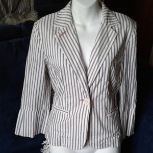 Striped Jacket Sleeves 3/4 By CAbi Size 4